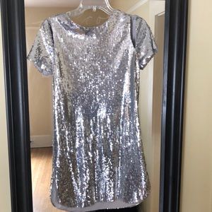 Vici Collection silver sequin mini dress sz S